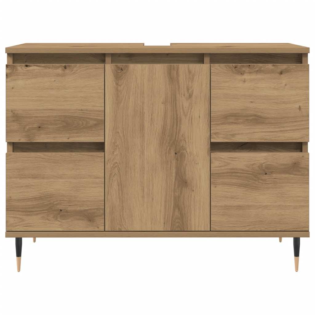 vidaXL Ντουλάπι μπάνιου Δρυς τεχνίτης 80x33x60 cm Κατασκευασμένο ξύλο
