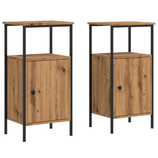 vidaXL Κομοδίνα 2 τεμάχια Artisan Oak 41x31x80 cm Κατασκευασμένο ξύλο