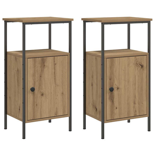 vidaXL Κομοδίνα 2 τεμάχια Artisan Oak 41x31x80 cm Κατασκευασμένο ξύλο