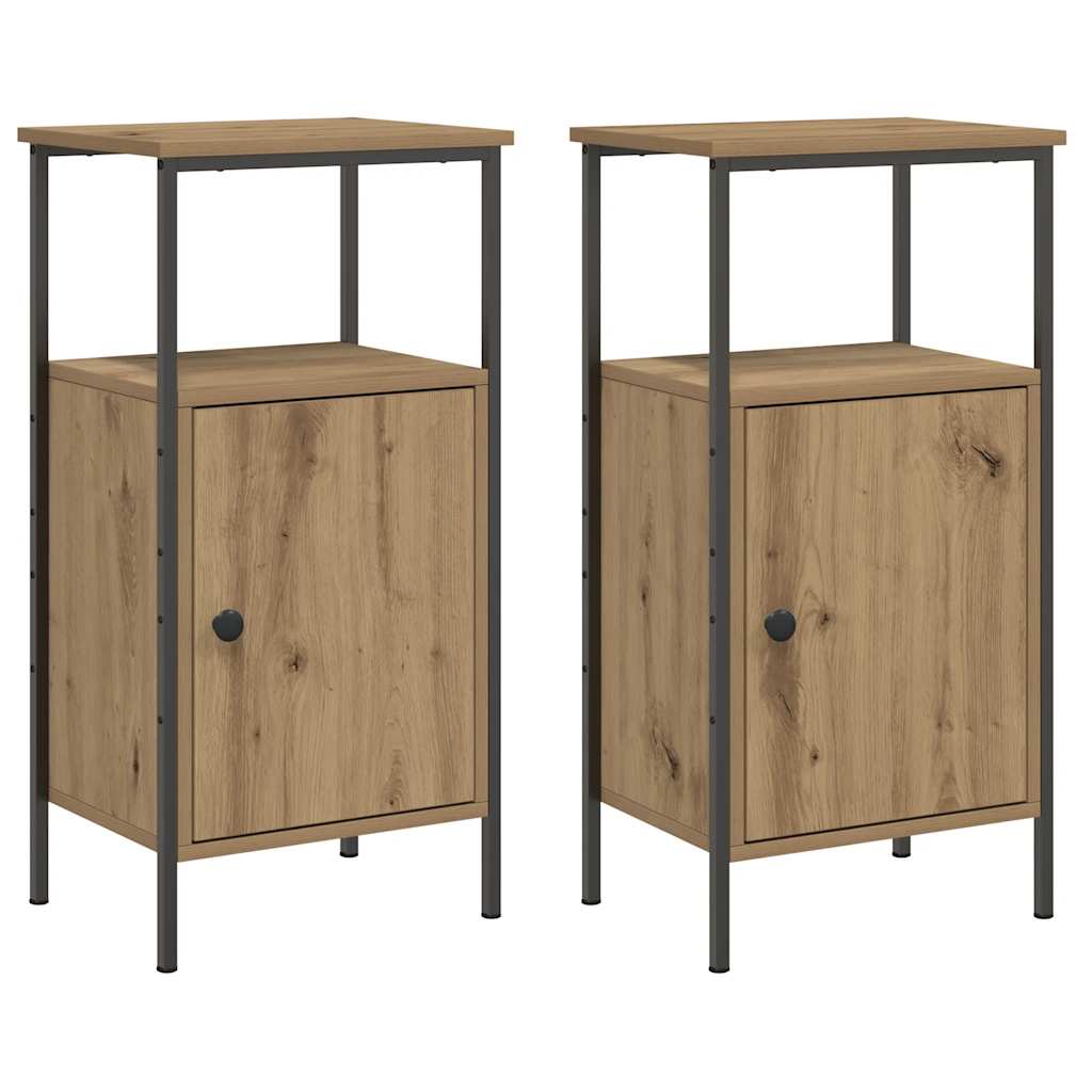 vidaXL Κομοδίνα 2 τεμάχια Artisan Oak 41x31x80 cm Κατασκευασμένο ξύλο