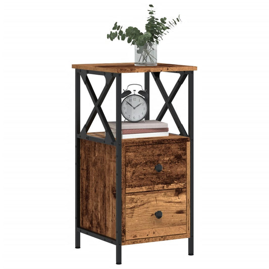 vidaXL Κομοδίνα 2 τεμάχια Παλιό ξύλο 34x35,5x70 cm Κατασκευασμένο ξύλο