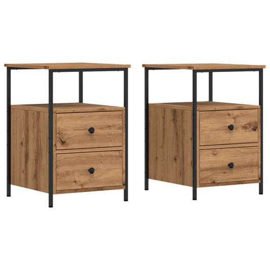 vidaXL Κομοδίνα 2 τεμ Artisan Oak 34x35,5x50 cm Κατασκευασμένο ξύλο