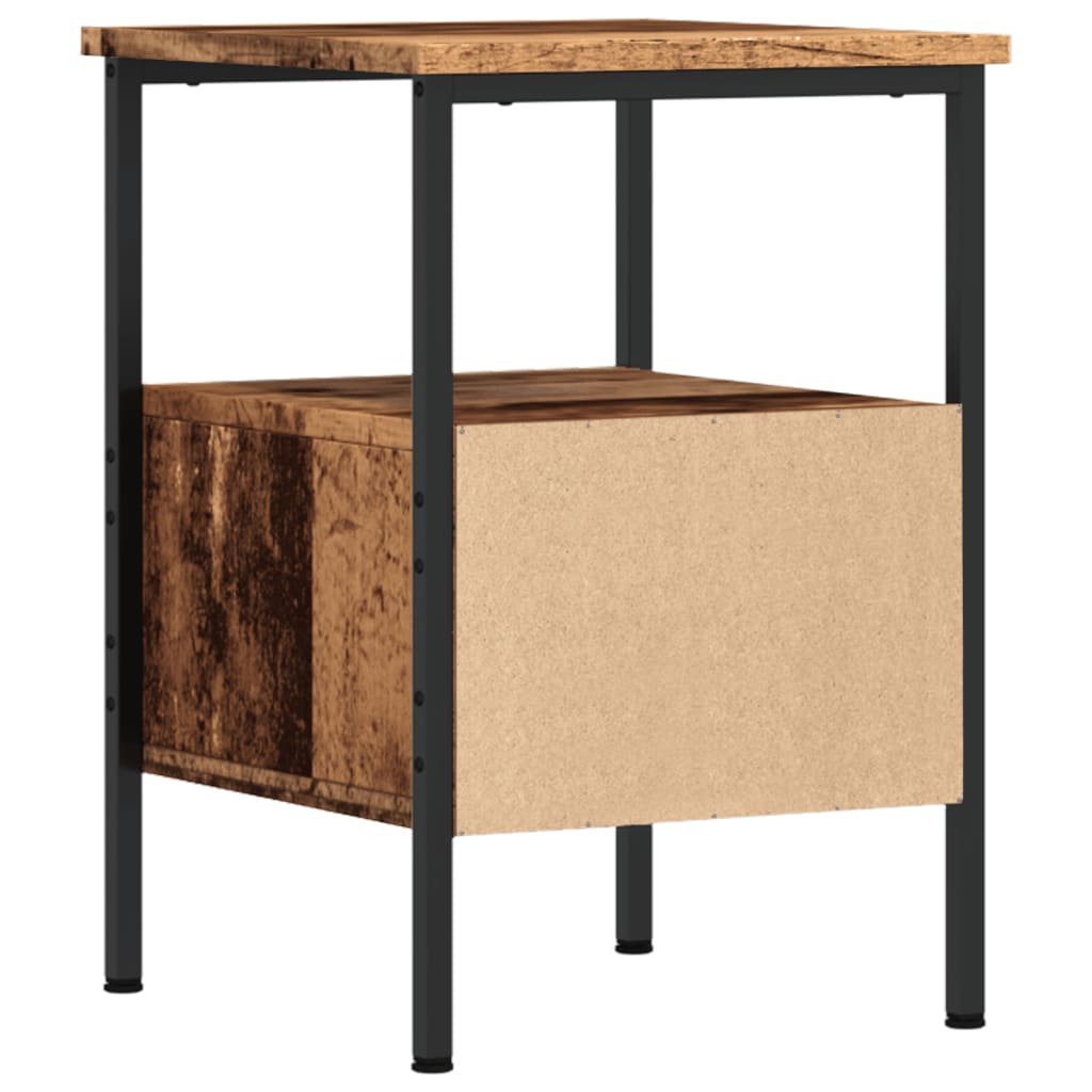 vidaXL ντουλάπι κομοδίνου Παλιό ξύλο 34x36x50 cm Κατασκευασμένο ξύλο