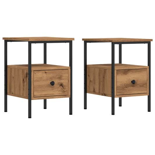 vidaXL Κομοδίνα 2 τεμάχια Artisan Oak 34x36x50 cm Κατασκευασμένο ξύλο