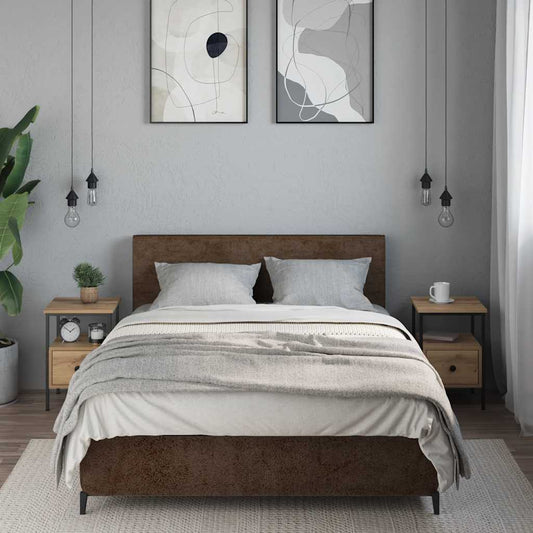 vidaXL Κομοδίνα 2 τεμάχια Artisan Oak 34x36x50 cm Κατασκευασμένο ξύλο