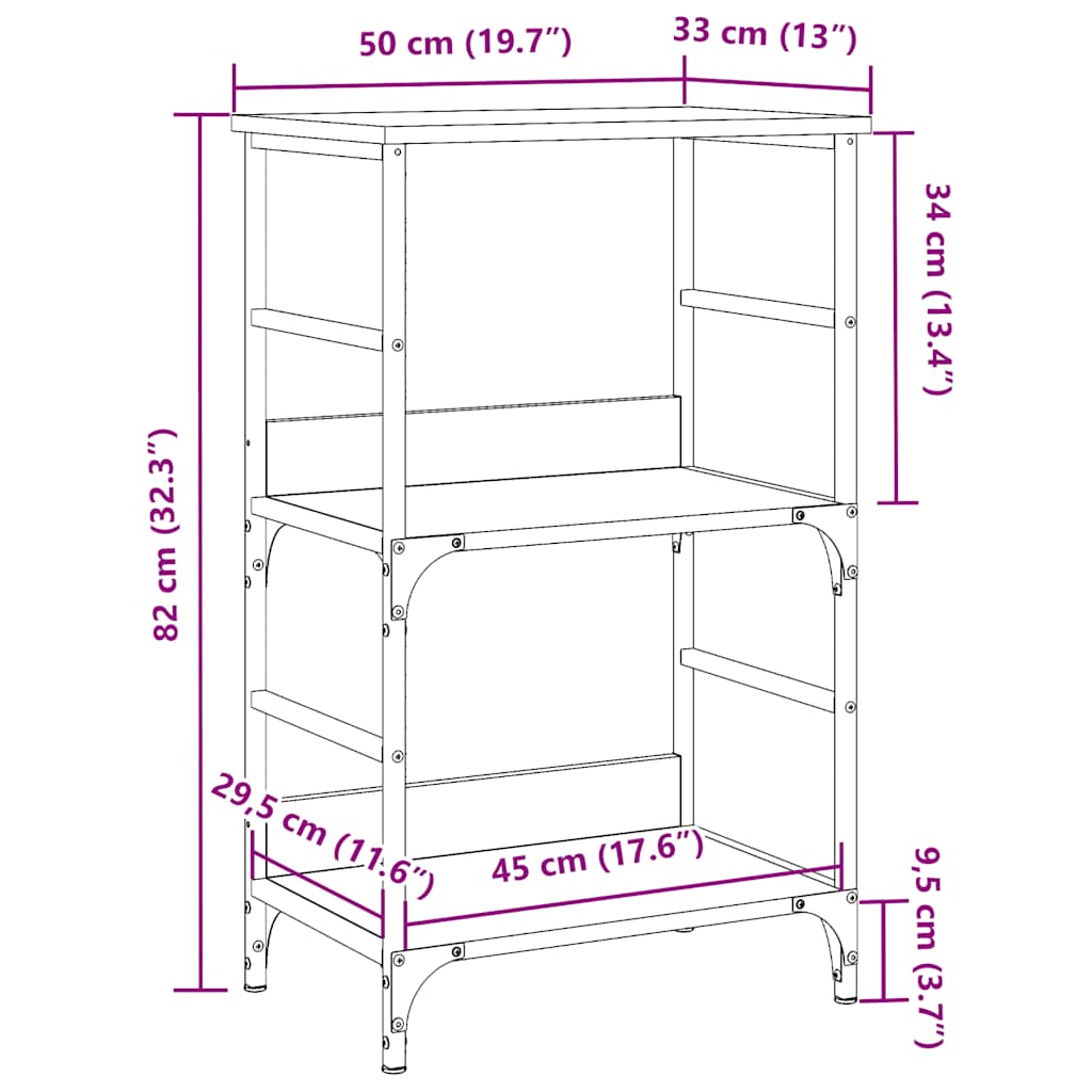 vidaXL Ντουλάπι βιβλίων Παλιό ξύλο 50x33x82 cm Κατασκευασμένο ξύλο
