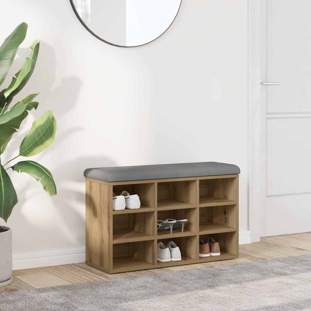 Πάγκος παπουτσιών vidaXL Artisan Oak 82x32x50 cm Κατασκευασμένο ξύλο