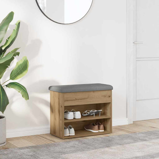 Πάγκος παπουτσιών vidaXL Artisan Oak 62x32x50 cm Κατασκευασμένο ξύλο
