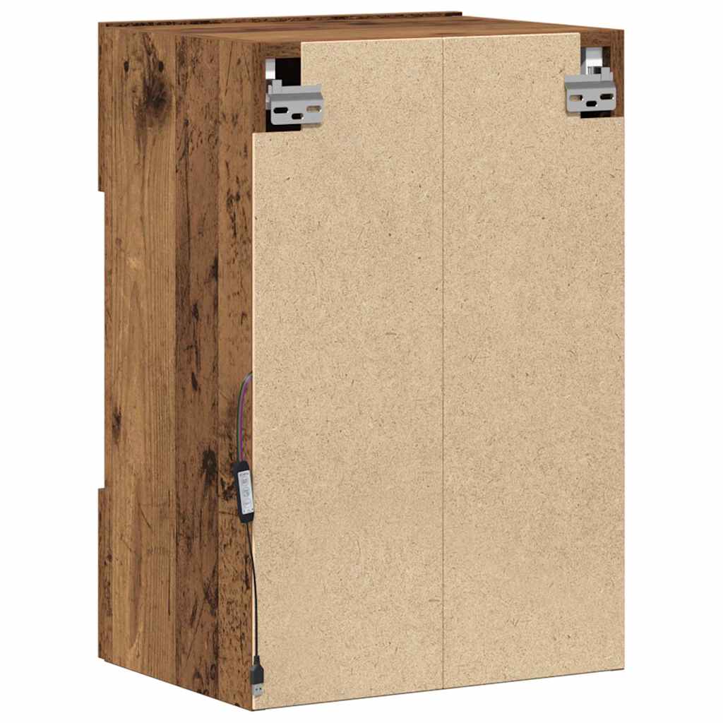 vidaXL Κρεμαστά ντουλάπια με φώτα LED για τηλεόραση 2 Τεμ. Μαύρα 40x30x60,5 εκ.