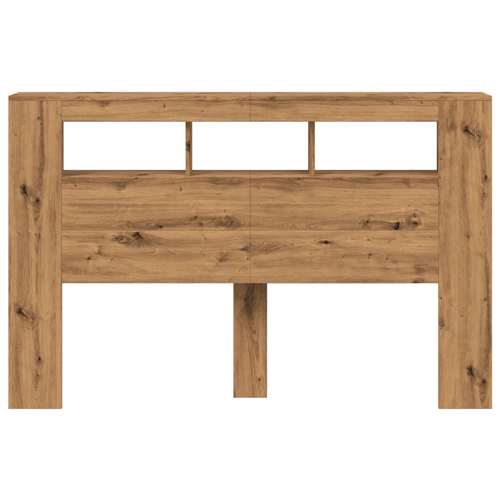 vidaXL LED κεφαλάρι Artisan Oak 160x18,5x103,5 cm Κατασκευασμένο ξύλο
