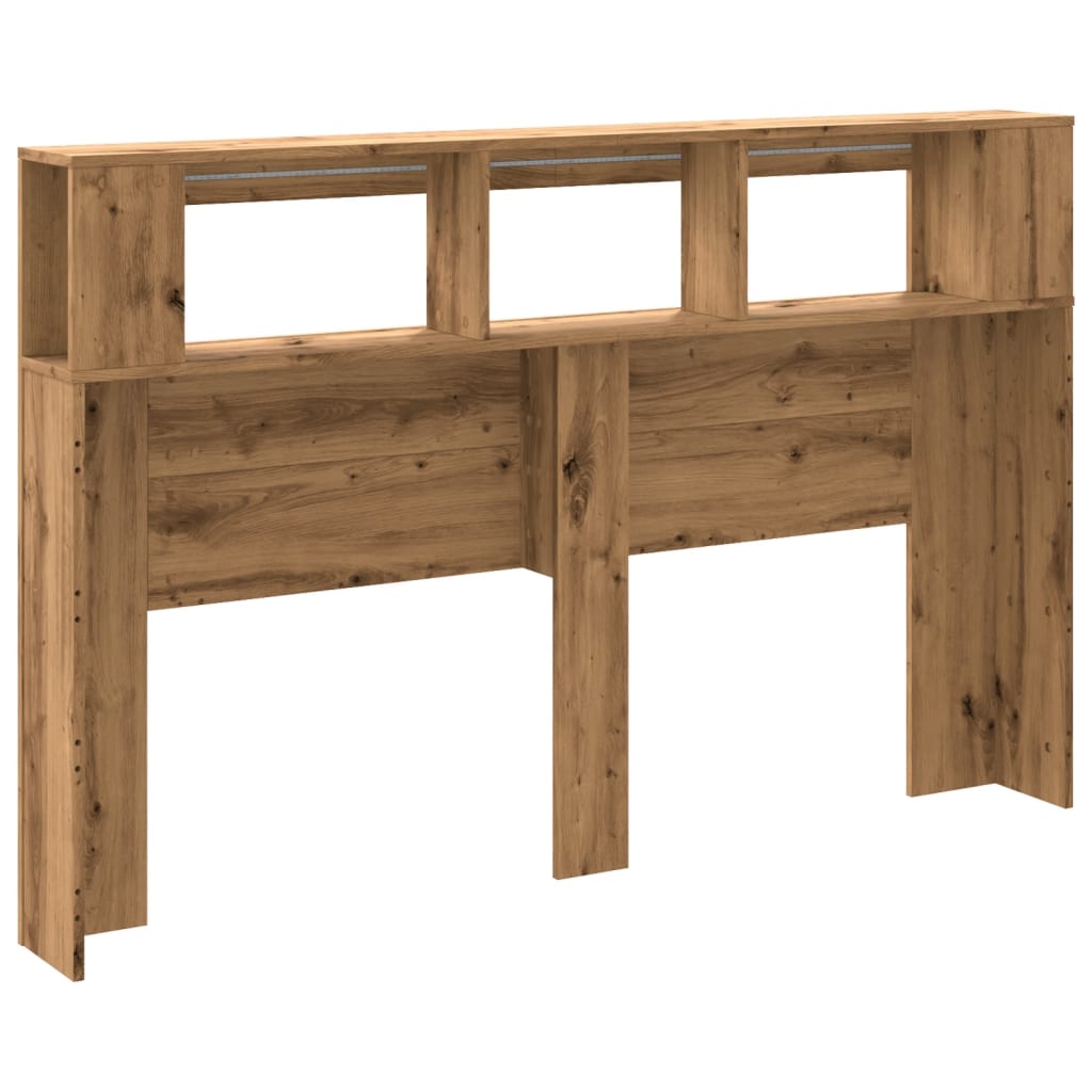 vidaXL LED κεφαλάρι Artisan Oak 160x18,5x103,5 cm Κατασκευασμένο ξύλο