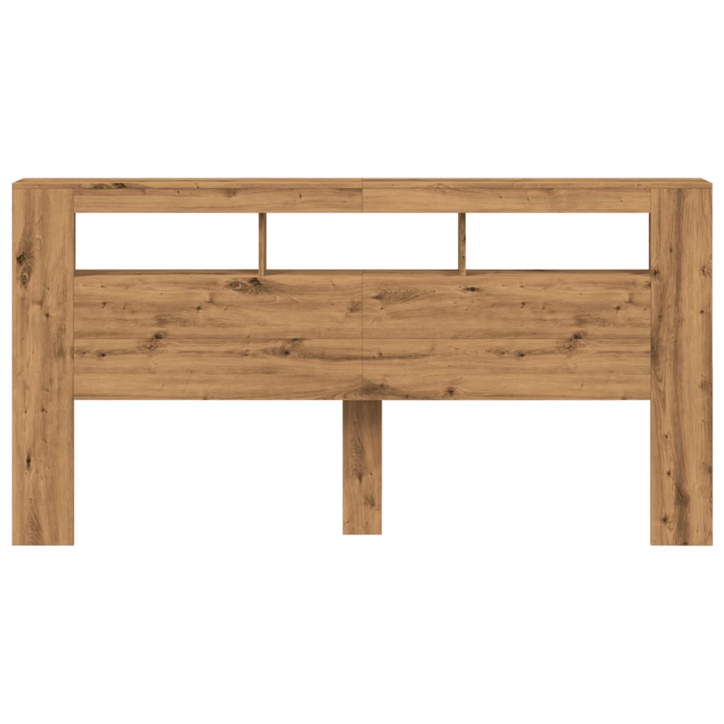 vidaXL LED κεφαλάρι Artisan Oak 200x18,5x103,5 cm Κατασκευασμένο ξύλο