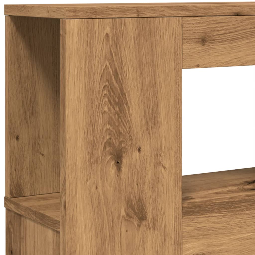 vidaXL LED κεφαλάρι Artisan Oak 220x18,5x103,5 cm Κατασκευασμένο ξύλο
