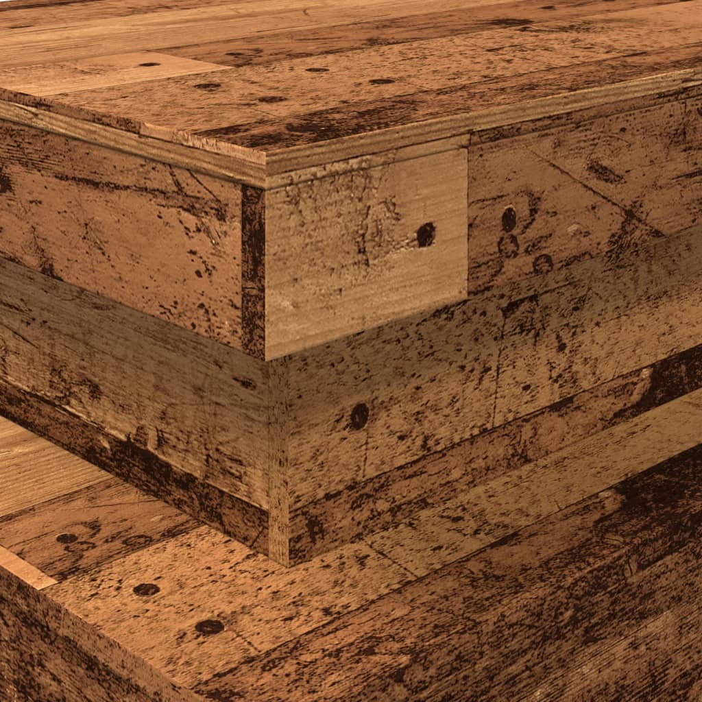 vidaXL Τραπεζάκι Σαλονιού με LED Παλαιό Ξύλο 90 x 50 x 40 εκ.