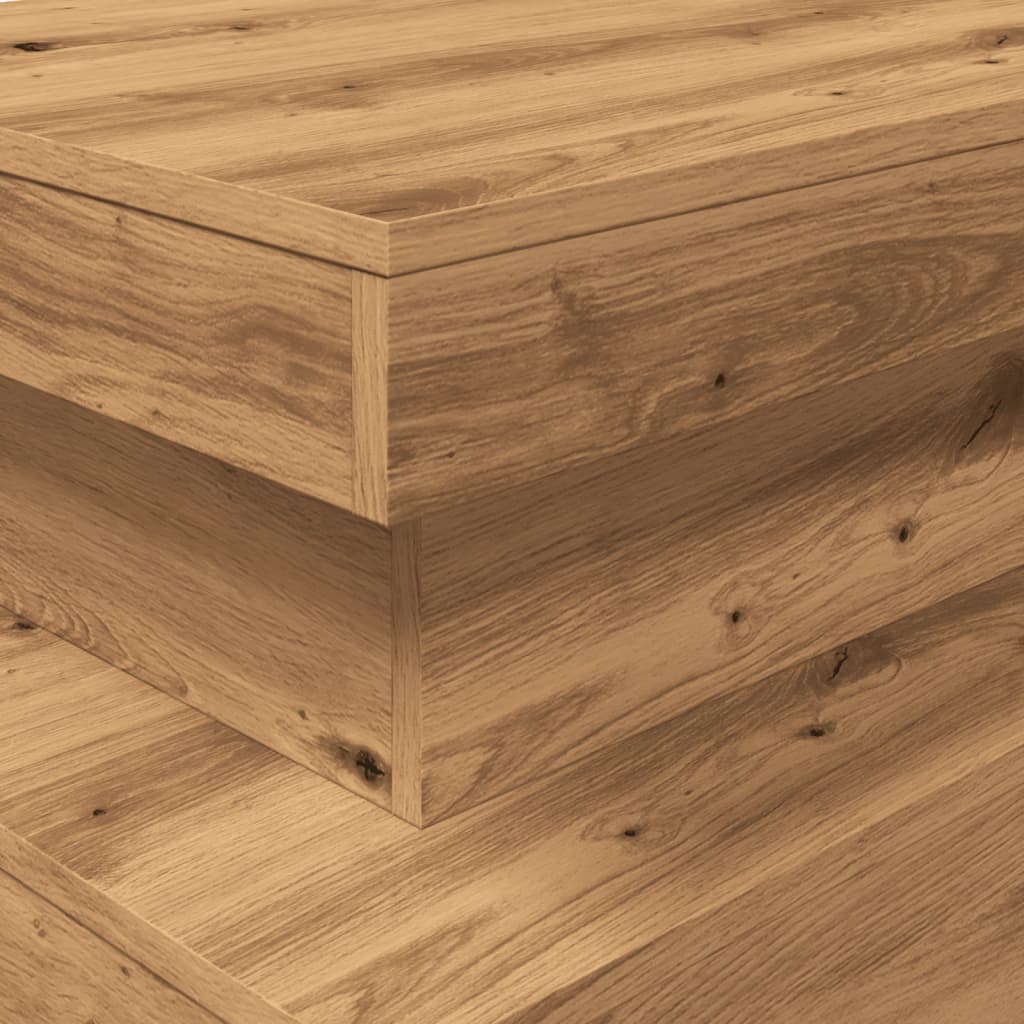 vidaXL Τραπεζάκι Σαλονιού με LED Αρτισιανή Δρυς 90 x 50 x 40 εκ.