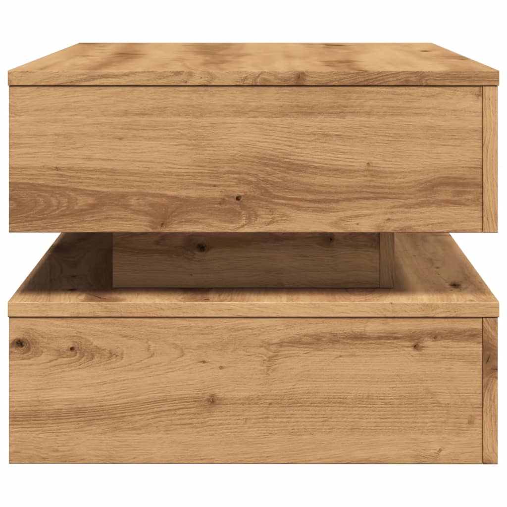 vidaXL Τραπεζάκι Σαλονιού με LED Αρτισιανή Δρυς 90 x 50 x 40 εκ.