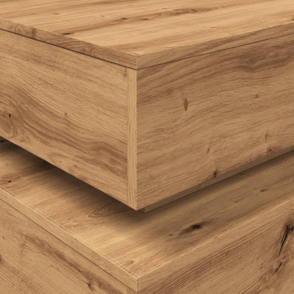 vidaXL Τραπεζάκι Σαλονιού με LED Αρτισιανή Δρυς 90 x 50 x 40 εκ.