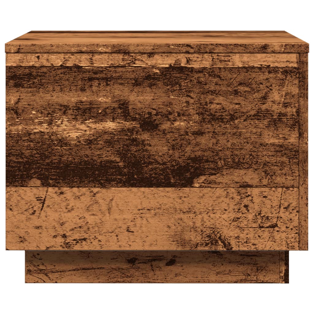 vidaXL Τραπεζάκι Σαλονιού με LED Όψη Παλαιού Ξύλου 50 x 50 x 40 εκ.