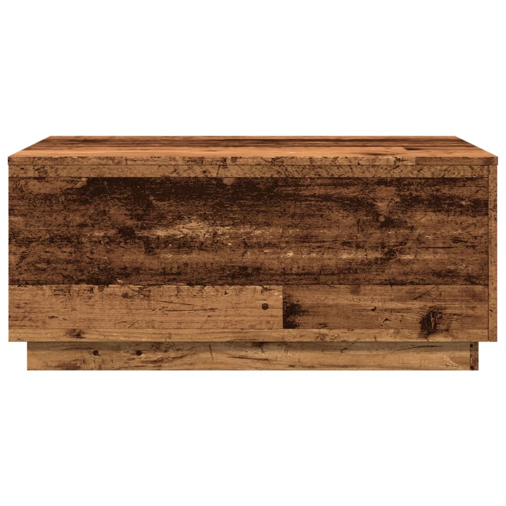 vidaXL Τραπεζάκι Σαλονιού με LED Παλαιό Ξύλο 90 x 50 x 40 εκ.