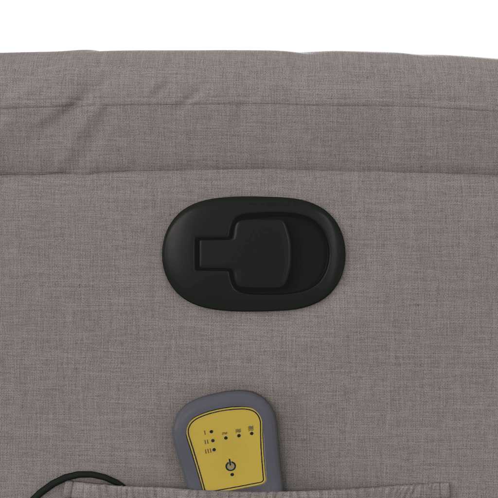 vidaXL Πολυθρόνα Μασάζ Ανακλινόμενη Taupe Υφασμάτινη