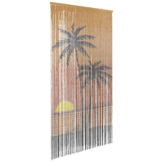 vidaXL Έντομο κουρτίνα πόρτας Palm Tree Print 90x220 cm Μπαμπού