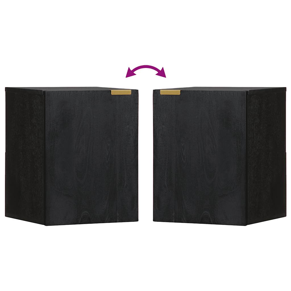 vidaXL Στήλη Μπάνιου Κρεμαστή Μαύρο 38x33x48 εκ. Επεξεργασμένο Ξύλο