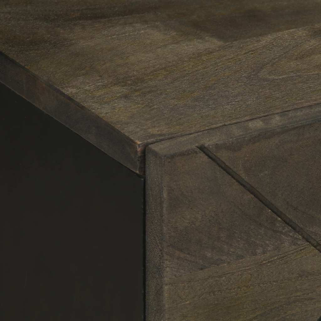 vidaXL Κομοδίνα 2 τεμ. Μαύρα 40 x 33 x 46 εκ. από Μασίφ Ξύλο Μάνγκο