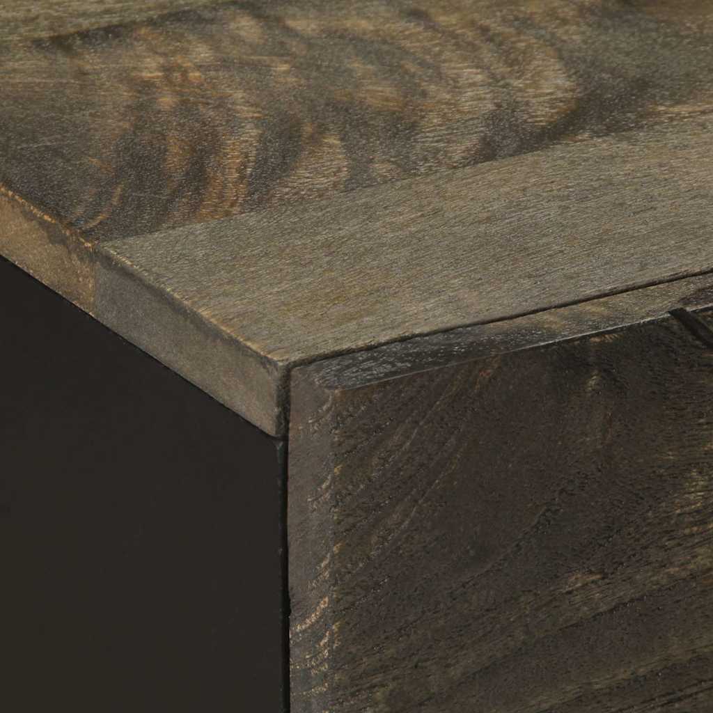 vidaXL Κομοδίνο Μαύρο 50 x 33 x 60 εκ. από Μασίφ Ξύλο Μάνγκο