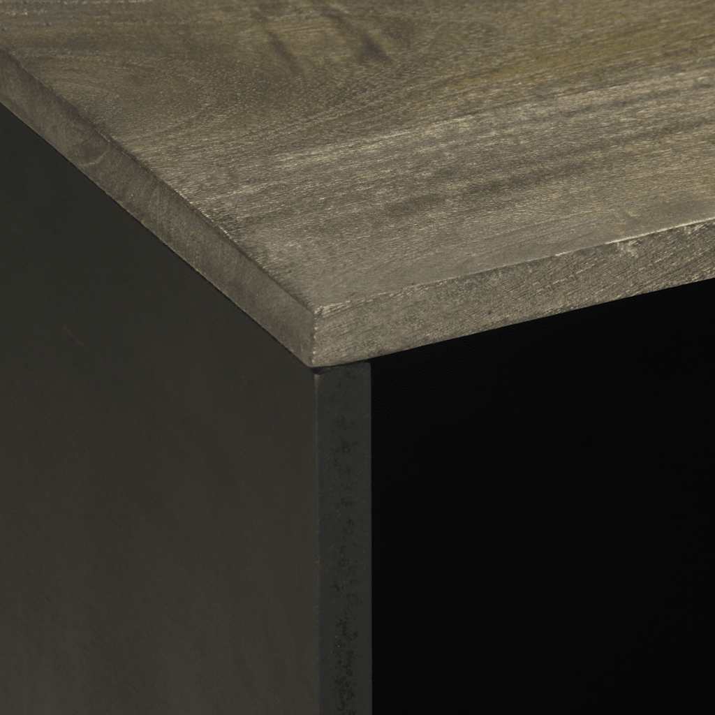 vidaXL Έπιπλο Τηλεόρασης Μαύρο 80 x 33 x 46 εκ. από Μασίφ Ξύλο Μάνγκο