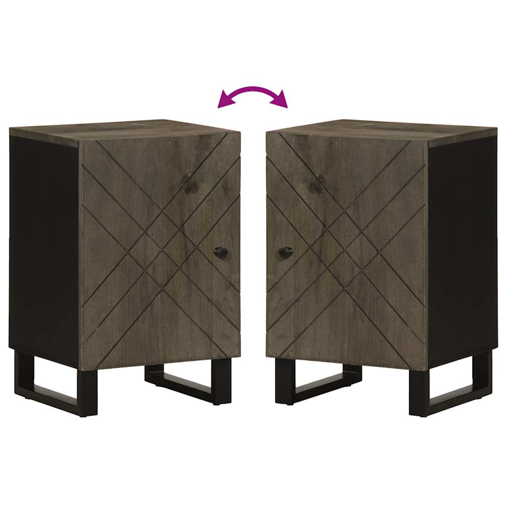 vidaXL Ντουλάπι Μπάνιου Μαύρο 38 x 33 x 58 εκ. από Μασίφ Ξύλο Μάνγκο