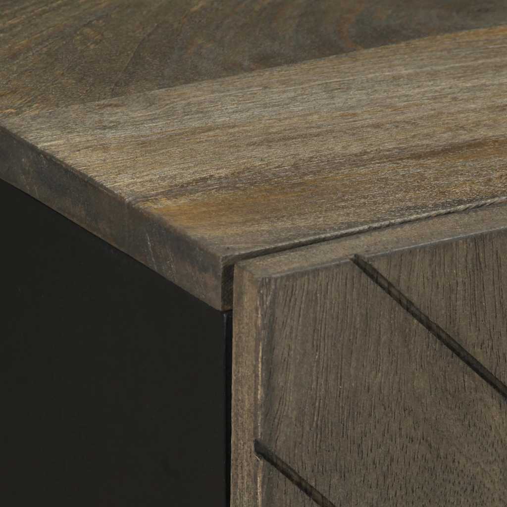 vidaXL Ντουλάπι Μπάνιου Μαύρο 38 x 33 x 58 εκ. από Μασίφ Ξύλο Μάνγκο