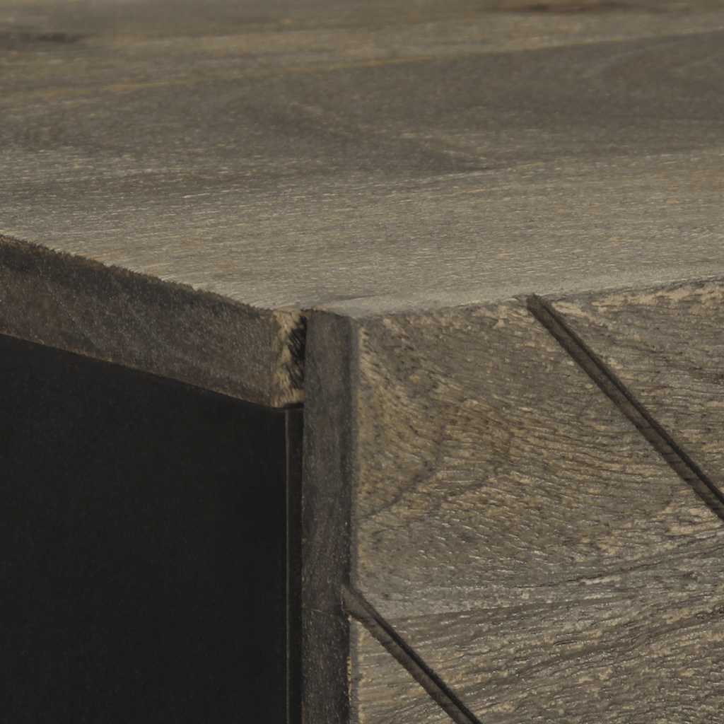 vidaXL Ντουλάπι Μαύρο 40 x 33 x 110 εκ. από Μασίφ Ξύλο Μάνγκο