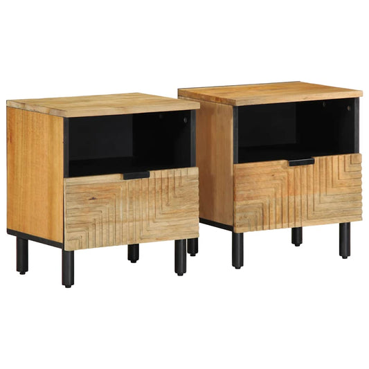 vidaXL Κομοδίνα 2 τεμάχια καφέ 40x33x46 cm από μασίφ ξύλο Mango