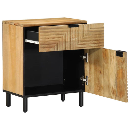 vidaXL Κομοδίνο καφέ 50x33x60 cm μασίφ ξύλο Mango