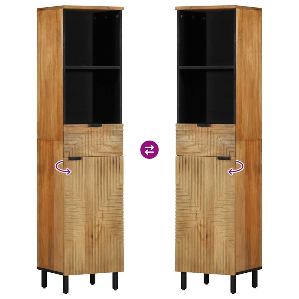 vidaXL ντουλάπι μπάνιου καφέ 38x33x160 cm μασίφ ξύλο Mango