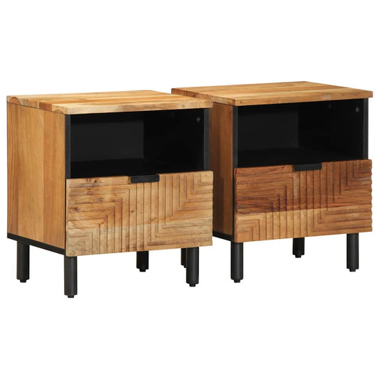 vidaXL Κομοδίνα 2 τεμ. 40x33x46 εκ. από Μασίφ Ξύλο Ακακίας
