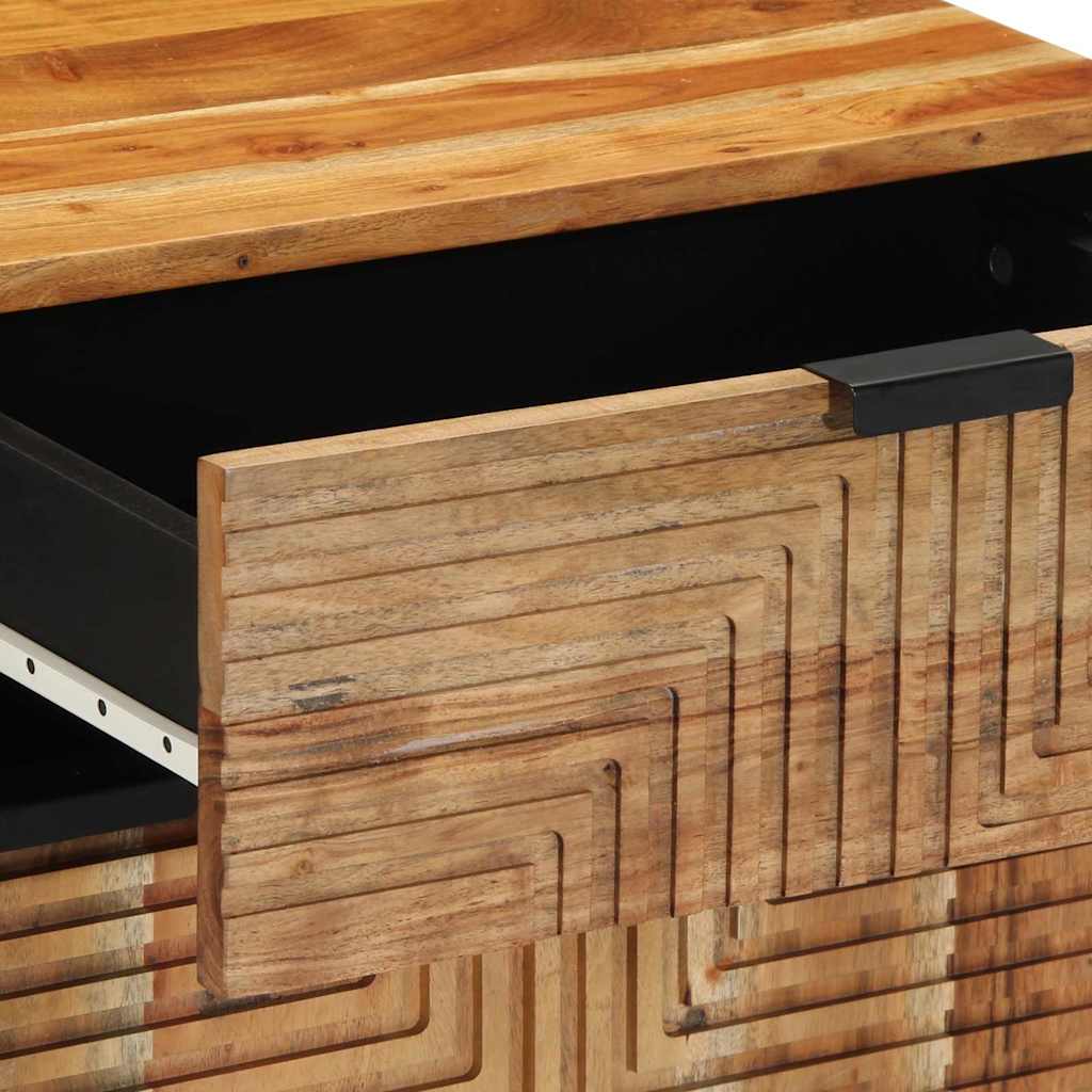 vidaXL Κομοδίνο με συρτάρι Καφέ 50 x 33 x 60 εκ Μασίφ ξύλο ακακίας