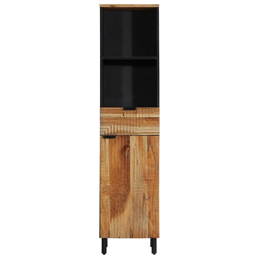 vidaXL Ντουλάπι Μπάνιου Καφέ 38 x 33 x 160 εκ. Μασίφ ξύλο ακακίας