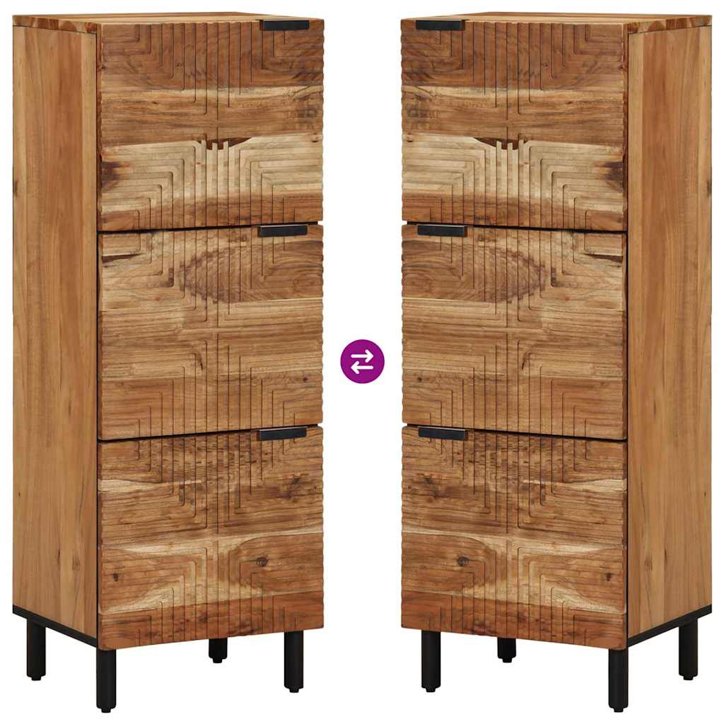 vidaXL Highboard με ράφι Καφέ 40 x 33 x 110 εκ Στερεό ξύλο μάνγκο