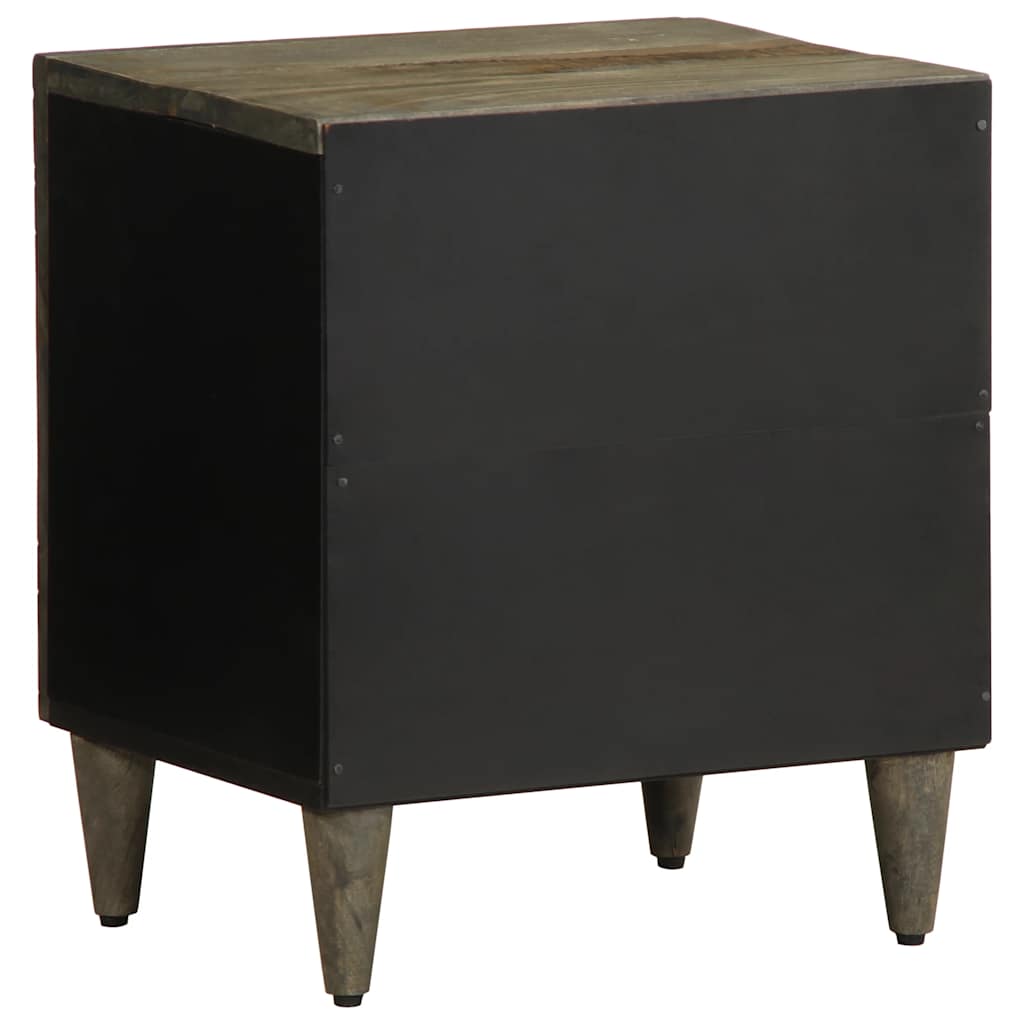 vidaXL Κομοδίνα 2 τεμάχια ανοιχτό γκρι 40x33x46 cm μασίφ ξύλο Mango