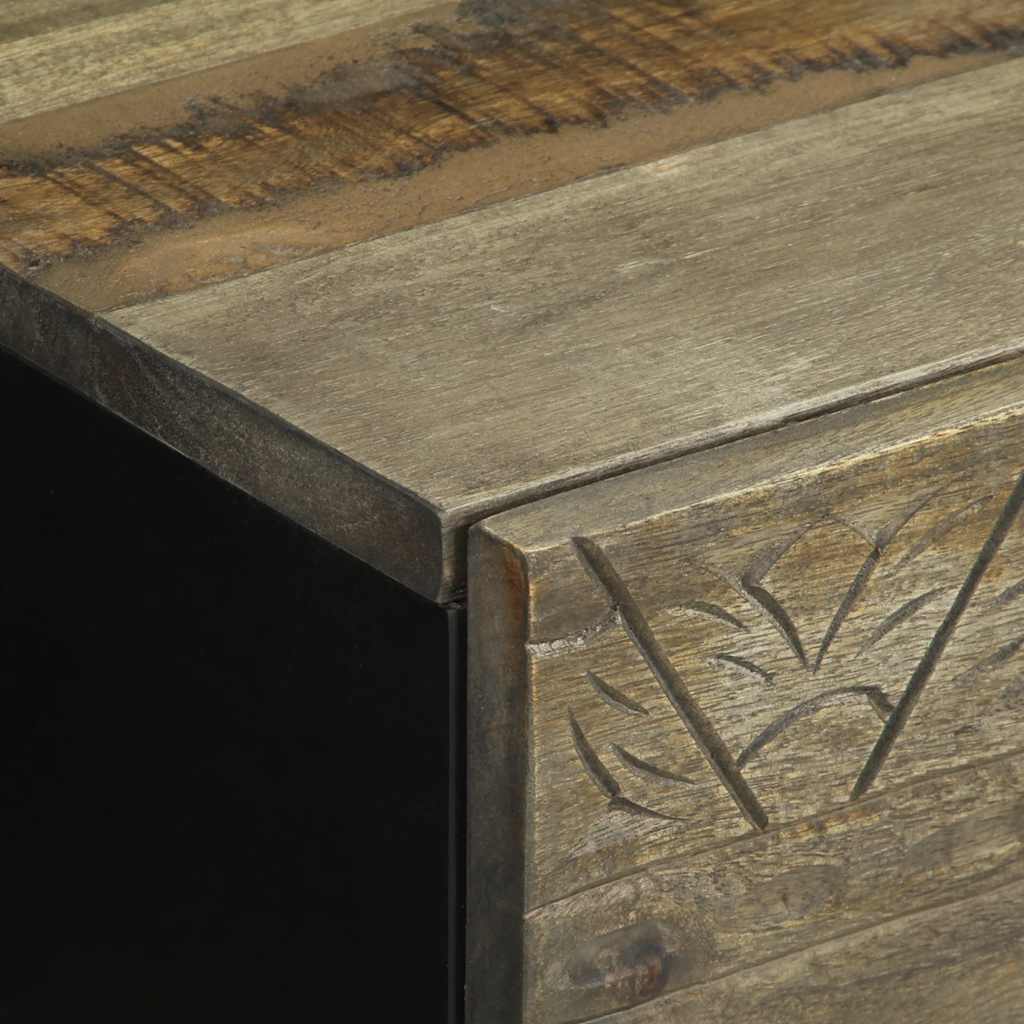 vidaXL Κομοδίνα 2 τεμάχια ανοιχτό γκρι 40x33x46 cm μασίφ ξύλο Mango