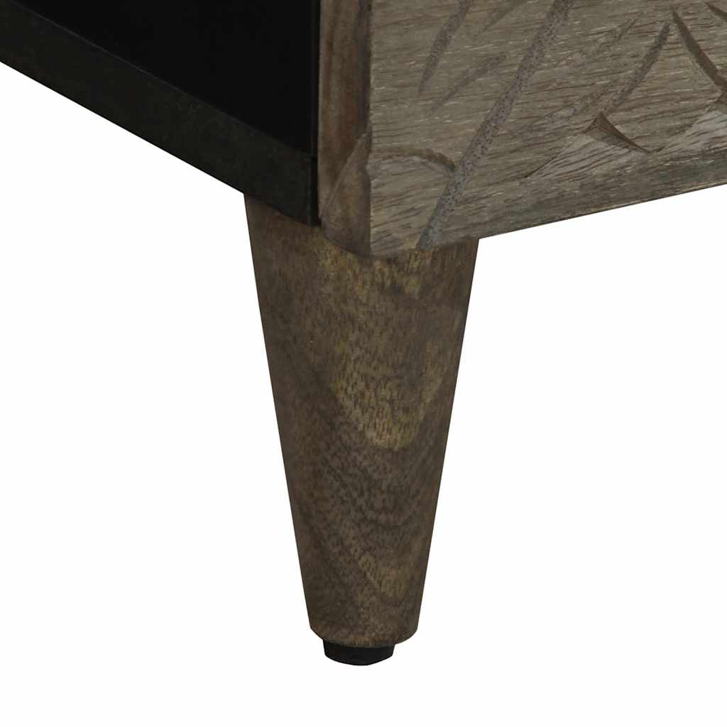 vidaXL Κομοδίνα 2 τεμάχια ανοιχτό γκρι 40x33x46 cm μασίφ ξύλο Mango