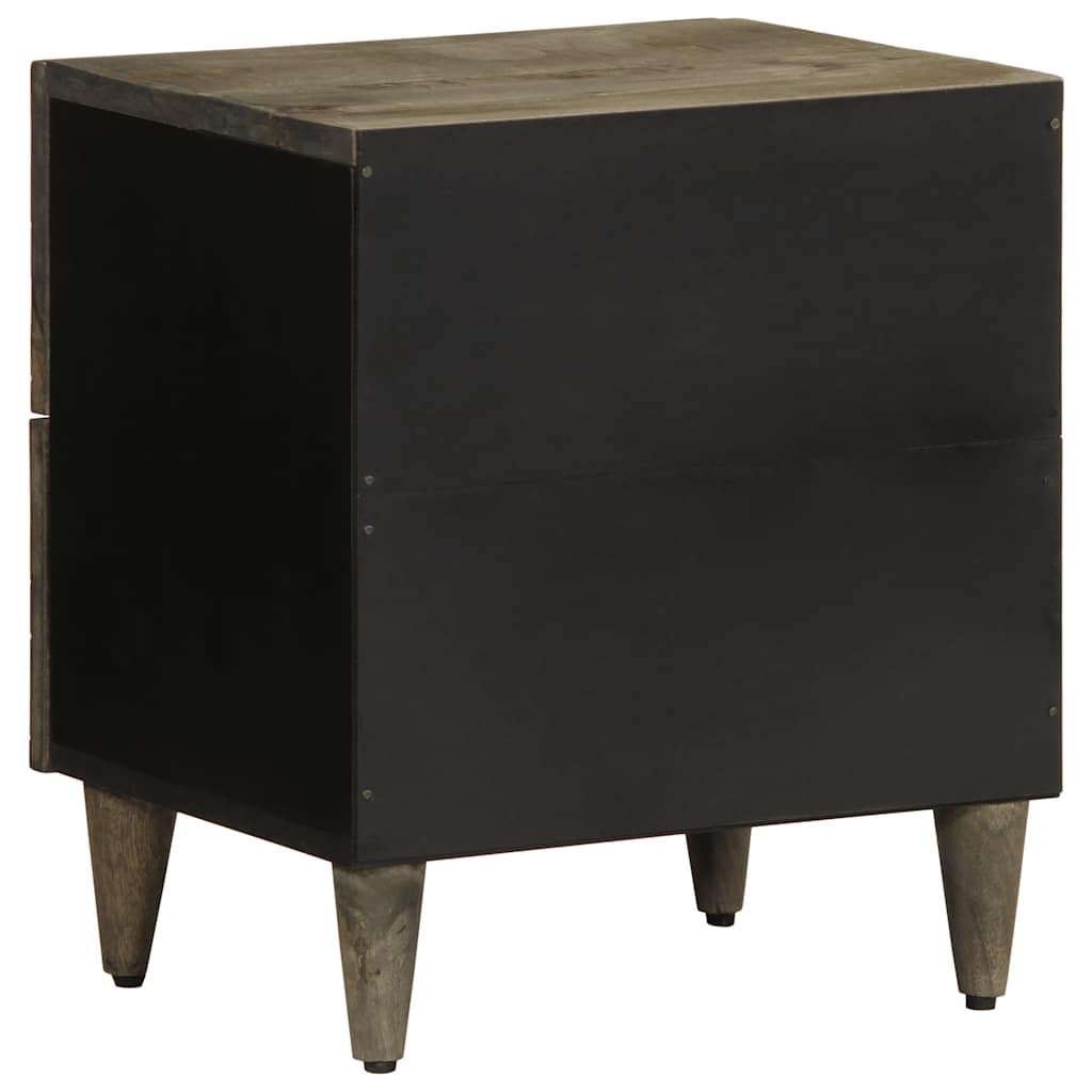 vidaXL Κομοδίνα 2 τεμάχια ανοιχτό γκρι 40x33x46 cm μασίφ ξύλο Mango