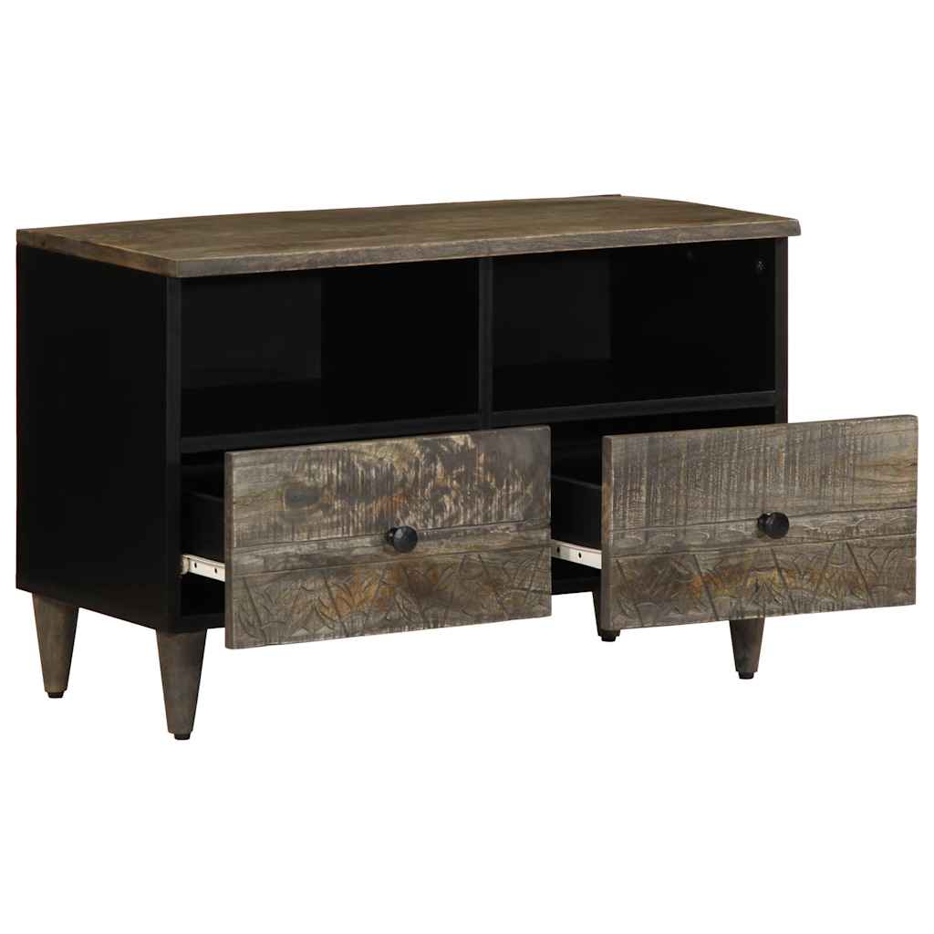 vidaXL Ντουλάπι τηλεόρασης ανοιχτό γκρι 70x33,5x46 cm μασίφ ξύλο Mango