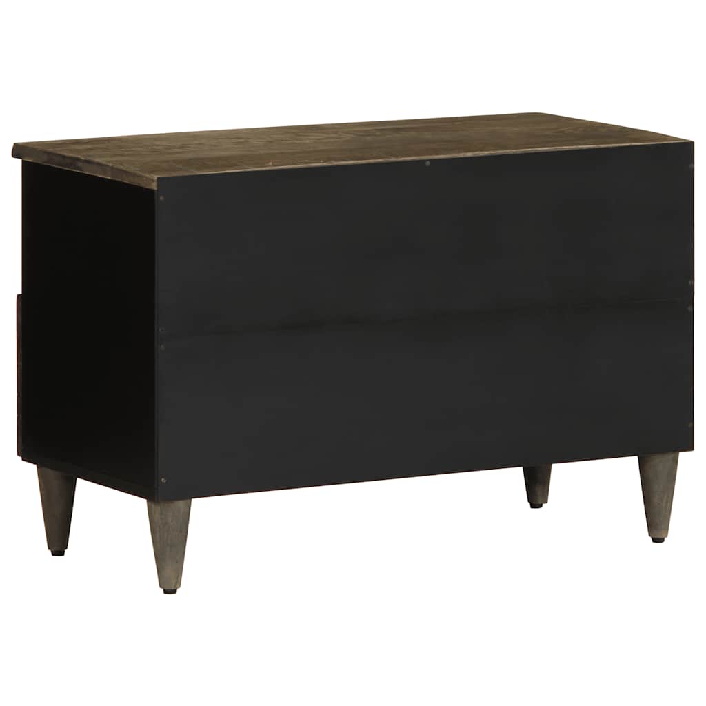 vidaXL Ντουλάπι τηλεόρασης ανοιχτό γκρι 70x33,5x46 cm μασίφ ξύλο Mango