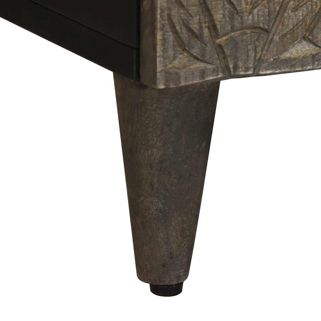 vidaXL Ντουλάπι τηλεόρασης ανοιχτό γκρι 70x33,5x46 cm μασίφ ξύλο Mango