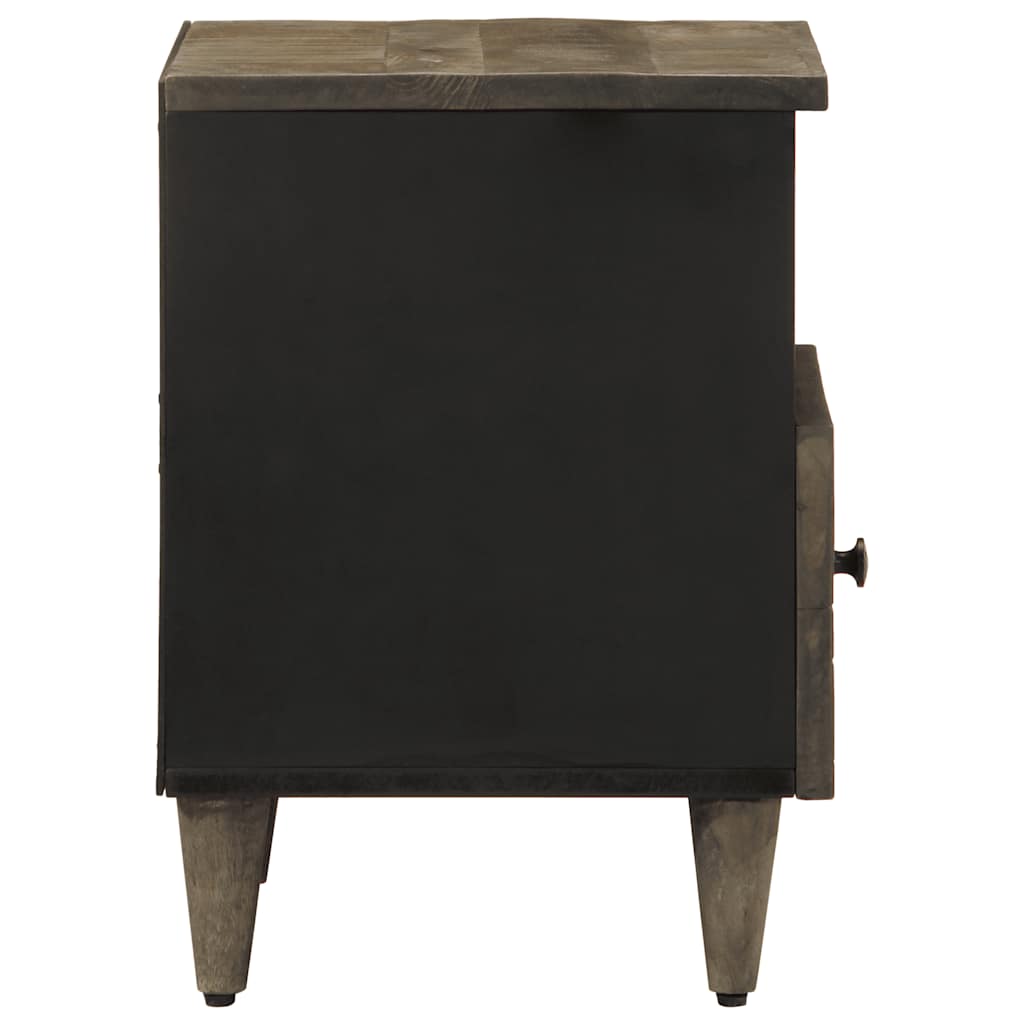 vidaXL κομοδίνο ντουλάπι ανοιχτό γκρι 40x33x46 cm μασίφ ξύλο Mango