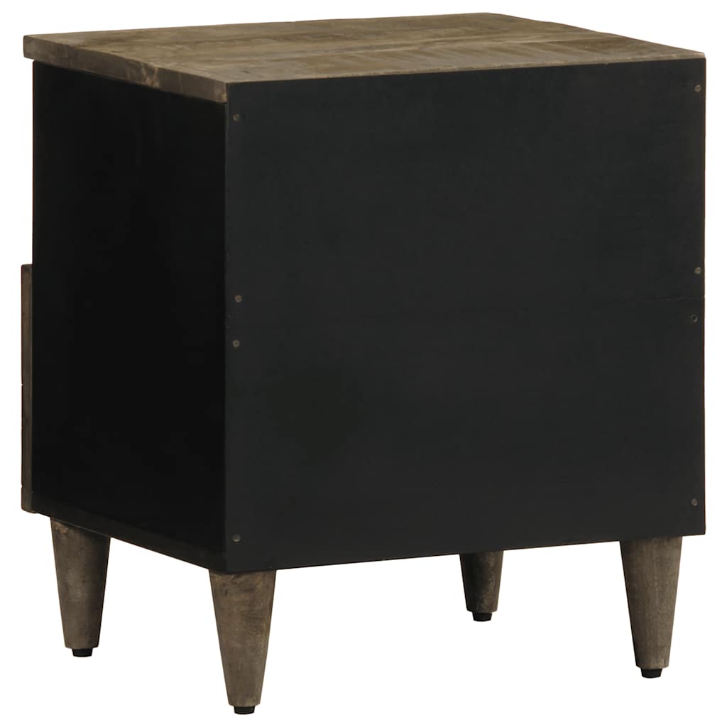 vidaXL κομοδίνο ντουλάπι ανοιχτό γκρι 40x33x46 cm μασίφ ξύλο Mango