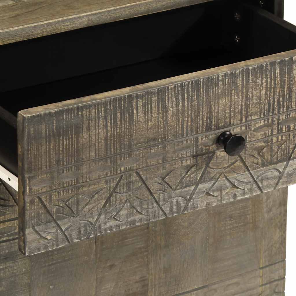 vidaXL κομοδίνο ντουλάπι ανοιχτό γκρι 50x33x60 cm μασίφ ξύλο Mango