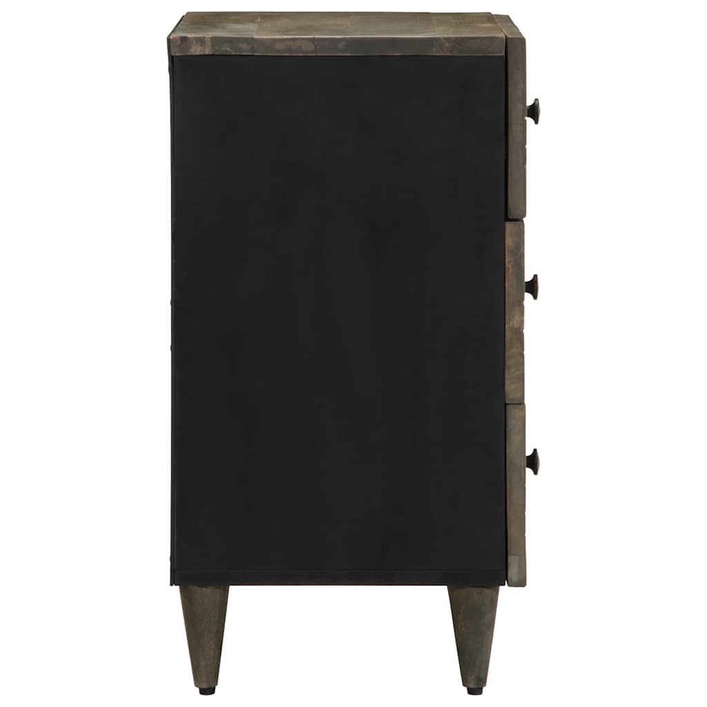 vidaXL κομοδίνο ντουλάπι ανοιχτό γκρι 50x33x60 cm μασίφ ξύλο Mango